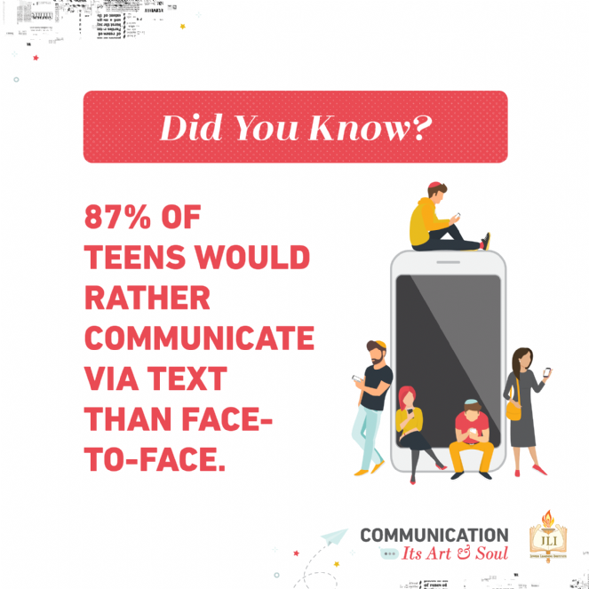 87% of teens would rather communicate via text then face to face